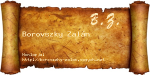 Borovszky Zalán névjegykártya