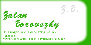 zalan borovszky business card